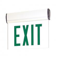  NX-811-LEDGMW - Surface Adjustable LED Edge-Lit Exit Sign, 2 Circuit, 6" Green Letters, Single Face / Mirrored