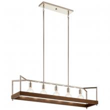  52091AUB - Tanis™ 5 Light Linear Chandelier Auburn Stained