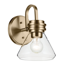 Kichler 55153CPZCLR - Farum 9.5" 1-Light Wall Sconce with Clear Glass in Champagne Bronze