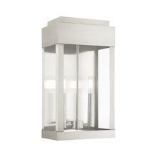  21238-91 - 2 Lt Brushed Nickel  Outdoor Wall Lantern