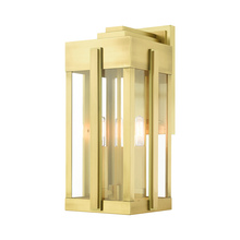  27714-08 - 3 Lt Natural Brass Outdoor Wall Lantern