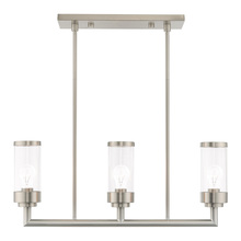  40473-91 - 3 Lt Brushed Nickel Linear Chandelier