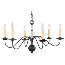  4450-04 - 6 Light Black Chandelier