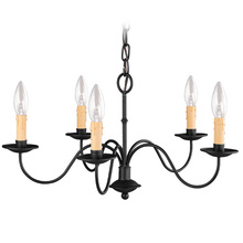  4465-04 - 5 Light Black Chandelier