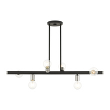  45866-04 - 6 Lt Black Linear Chandelier