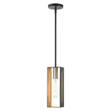  45951-14 - 1 Lt Textured Black with Brushed Nickel Accents Pendant