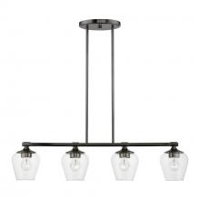  46724-46 - 4 Light Black Chrome Linear Chandelier