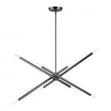  46778-46 - 8 Light Black Chrome Linear Chandelier