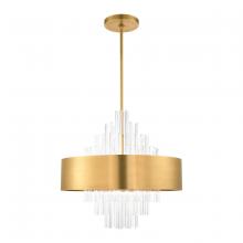  48876-08 - 10 Lt Natural Brass Pendant Chandelier