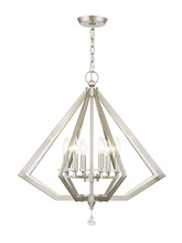 Livex Lighting 50666-91 - 6 Light Brushed Nickel Chandelier