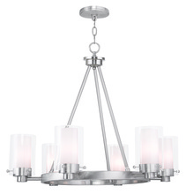  50676-91 - 6 Light Brushed Nickel Chandelier