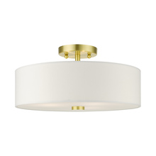  51054-12 - 3 Lt Satin Brass Semi Flush