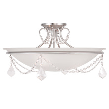  6525-91 - 3 Light Brushed Nickel Ceiling Mount