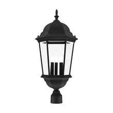  7568-14 - 3 Lt Textured Black Outdoor Post Top Lantern