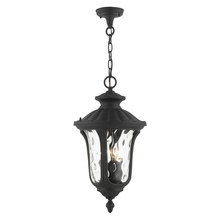  7858-14 - 3 Lt Textured Black Outdoor Pendant Lantern