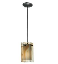  111347 - 5"Sq Metro Cognac Swirl Quadrato Mini Pendant