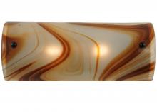 Meyda Blue 113008 - 18"W Half Cylinder Cognac Swirl Wall Sconce