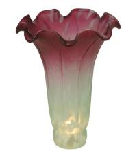 Meyda Blue 124700 - 4" Wide X 6" High Seafoam/Cranberry Pond Lily Shade