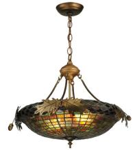  126286 - 22.5" Wide Greenbriar Oak Inverted Pendant