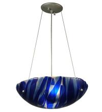  131204 - 15.75"W Metro Fusion Azul Glass Inverted Pendant