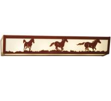  134120 - 30" Wide Running Horses Vanity Light