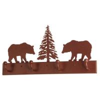  134177 - 24"L Bear on the Loose 4 Hooks Coat Rack