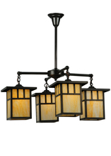  137579 - 31"W Hyde Park Double Bar Mission 4 LT Chandelier