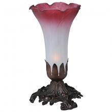  14468 - 7" High Pink/White Tiffany Pond Lily Victorian Mini Lamp