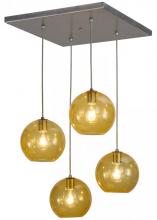  151952 - 20"Sq Bola Amber 4 LT Cascading Pendant