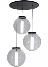  152074 - 34"W Bola Cilindro 3 LT Cascading Pendant