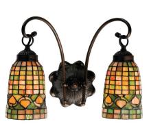  18651 - 14.5"W Tiffany Acorn 2 LT Wall Sconce