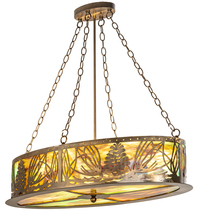  204569 - 36" Long Mountain Pine Oblong Inverted Pendant