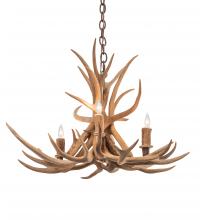  213675 - 29" Wide Antlers Elk 4 Light Chandelier