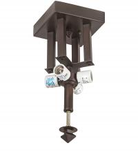  215302 - 6" Square Mahogany Bronze 4 Light Flushmount Hardware