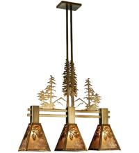  22935 - 30"L Winter Pine Tall Pines 3 LT Island Pendant