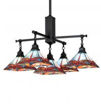  230380 - 36" Square Prairie Dragonfly 5 Light Chandelier