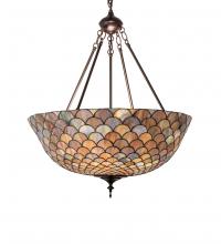  230828 - 24" Wide Tiffany Fishscale Inverted Pendant