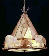 Meyda Blue 50151 - 33"W Teepee w/ Buffalo Pendant