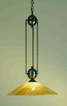  66751 - 21"W Revival Beige Iridescent Deco Ball Pendant