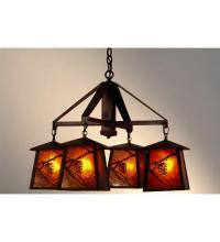  98359 - 28" Wide Whispering Pines 4 LT Chandelier