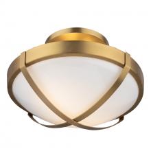  AC11703BR - Cara Collection 2-Light Flush Mount, Brushed Brass