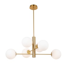  AC11765BR - Aurelia Collection 6-Light 31" Chandelier Brass