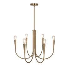  AC11926BR - Bronte Collection 6-Light Chandelier Brass