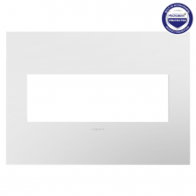  AWP3GWHW4 - adorne® Gloss White-on-White Three-Gang Screwless Wall Plate with Microban®