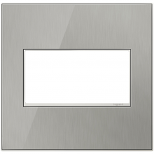  AWM2GMS4 - adorne® Brushed Stainless Two-Gang Screwless Wall Plate