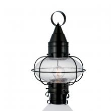  1511-BL-SE - Classic Onion Outdoor Post Light - Black with Seeded Glass