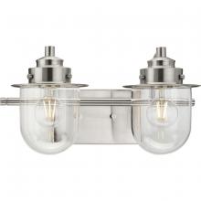  P300435-009 - Northlake Collection Two-Light Brushed Nickel Clear Glass Transitional Bath Light