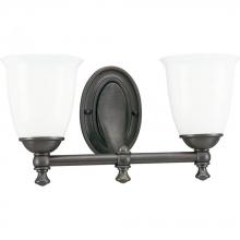  P3028-74 - Victorian Collection Two-Light Venetian Bronze White Opal Glass Farmhouse Bath Vanity Light