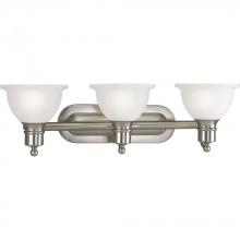  P3163-09 - Madison Collection Three-Light Brushed Nickel Etched Glass Traditional Bath Vanity Light