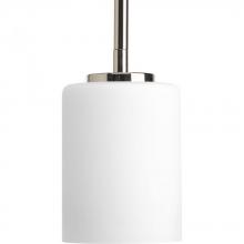  P5170-104 - Replay Collection One-Light Polished Nickel Etched White Glass Modern Mini-Pendant Light